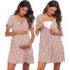 image:imageEkouaer Labor and Delivery Gown Nursing Nightgown Maternity Nightgowns for Hospital Short Breastfeeding Nightgown SXXLMauve Heart