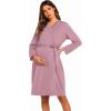 image:imageEkouaer Maternity Robe Labor Delivery Nursing Gown Hospital Breastfeeding Dress BathrobesMauve