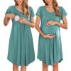 image:imageEkouaer Nursing Nightgown Labor and Delivery Gown Hospital Breastfeeding Dress for Women Short Sleeve Maternity SleepwearMint Green