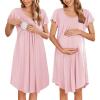 image:imageEkouaer Nursing Nightgown Labor and Delivery Gown Hospital Breastfeeding Dress for Women Short Sleeve Maternity SleepwearPink