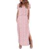 image:imageEkouaer Womens Nursing Dress Summer V Neck Short Sleeve Maternity Split Long Dresses for Breastfeeding with Pockets SXXLPink Floral