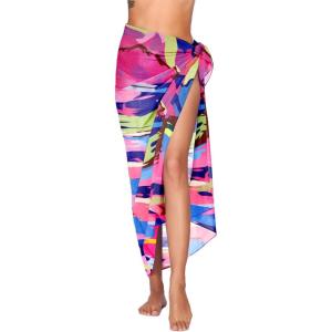 image:imageEkouaer Women Sarong Swimsuit Coverups Chiffon Long Bikini Wraps Sheer Beach Bathing Suit Cover UpPat 13