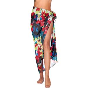 image:imageEkouaer Women Sarong Swimsuit Coverups Chiffon Long Bikini Wraps Sheer Beach Bathing Suit Cover UpPat 19