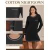 image:imageEkouaer 3 Pack Cotton Nightgowns for Women Long Sleeve Sleep Shirts for Women Comfy Soft SXXXLBlackGreyNavy Blue