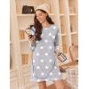 image:imageEkouaer 3 Pack Cotton Nightgowns for Women Long Sleeve Sleep Shirts for Women Comfy Soft SXXXLBlackNavy BlueGrey Star