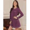 image:imageEkouaer 3 Pack Cotton Nightgowns for Women Long Sleeve Sleep Shirts for Women Comfy Soft SXXXLBlackPurpleWhite Flower