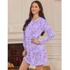 image:imageEkouaer 3 Pack Cotton Nightgowns for Women Long Sleeve Sleep Shirts for Women Comfy Soft SXXXLCoffee CupPurple HeartLight Blue