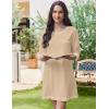 image:imageEkouaer 3 Pack Cotton Nightgowns for Women Long Sleeve Sleep Shirts for Women Comfy Soft SXXXLKhakiPinkGrey