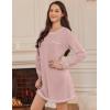image:imageEkouaer 3 Pack Cotton Nightgowns for Women Long Sleeve Sleep Shirts for Women Comfy Soft SXXXLKhakiPinkGrey