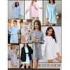 image:imageEkouaer 3 Pack Cotton Nightgowns for Women Long Sleeve Sleep Shirts for Women Comfy Soft SXXXLNavy BlueWine RedBlack Sky