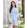 image:imageEkouaer 3 Pack Cotton Nightgowns for Women Long Sleeve Sleep Shirts for Women Comfy Soft SXXXLPinkMoonPurple Heart