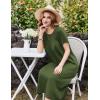 image:imageEkouaer Cotton Nightgowns for Women Long House Dresses with Pockets Plus Size Night Gowns Short Sleeve Night Shirts S3XLArmy Green