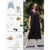 image:imageEkouaer Cotton Nightgowns for Women Long House Dresses with Pockets Plus Size Night Gowns Short Sleeve Night Shirts S3XLBlack