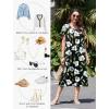 image:imageEkouaer Cotton Nightgowns for Women Long House Dresses with Pockets Plus Size Night Gowns Short Sleeve Night Shirts S3XLBlack Flower
