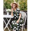 image:imageEkouaer Cotton Nightgowns for Women Long House Dresses with Pockets Plus Size Night Gowns Short Sleeve Night Shirts S3XLBlack Flower