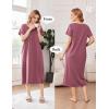 image:imageEkouaer Cotton Nightgowns for Women Long House Dresses with Pockets Plus Size Night Gowns Short Sleeve Night Shirts S3XLDusty Rose