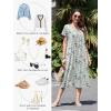 image:imageEkouaer Cotton Nightgowns for Women Long House Dresses with Pockets Plus Size Night Gowns Short Sleeve Night Shirts S3XLFlowers Green