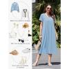 image:imageEkouaer Cotton Nightgowns for Women Long House Dresses with Pockets Plus Size Night Gowns Short Sleeve Night Shirts S3XLLight Blue