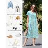 image:imageEkouaer Cotton Nightgowns for Women Long House Dresses with Pockets Plus Size Night Gowns Short Sleeve Night Shirts S3XLLine Drawing Flowers Green