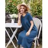 image:imageEkouaer Cotton Nightgowns for Women Long House Dresses with Pockets Plus Size Night Gowns Short Sleeve Night Shirts S3XLNavy Blue