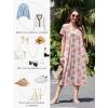 image:imageEkouaer Cotton Nightgowns for Women Long House Dresses with Pockets Plus Size Night Gowns Short Sleeve Night Shirts S3XLPink Flower