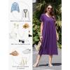 image:imageEkouaer Cotton Nightgowns for Women Long House Dresses with Pockets Plus Size Night Gowns Short Sleeve Night Shirts S3XLPurple