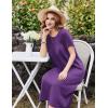 image:imageEkouaer Cotton Nightgowns for Women Long House Dresses with Pockets Plus Size Night Gowns Short Sleeve Night Shirts S3XLPurple
