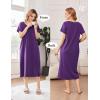 image:imageEkouaer Cotton Nightgowns for Women Long House Dresses with Pockets Plus Size Night Gowns Short Sleeve Night Shirts S3XLPurple