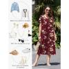 image:imageEkouaer Cotton Nightgowns for Women Long House Dresses with Pockets Plus Size Night Gowns Short Sleeve Night Shirts S3XLWine Red Flower