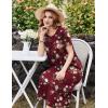 image:imageEkouaer Cotton Nightgowns for Women Long House Dresses with Pockets Plus Size Night Gowns Short Sleeve Night Shirts S3XLWine Red Flower