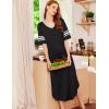 image:imageEkouaer Long Nightgown Womens V Neck Loungewear Oversized Sleepwear Loose Sleep Dress S4XLBlack