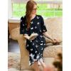 image:imageEkouaer Long Nightgown Womens V Neck Loungewear Oversized Sleepwear Loose Sleep Dress S4XLBlack Butterfly