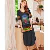 image:imageEkouaer Long Nightgown Womens V Neck Loungewear Oversized Sleepwear Loose Sleep Dress S4XLBlack Forest