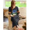 image:imageEkouaer Long Nightgown Womens V Neck Loungewear Oversized Sleepwear Loose Sleep Dress S4XLBlack Forest