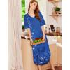 image:imageEkouaer Long Nightgown Womens V Neck Loungewear Oversized Sleepwear Loose Sleep Dress S4XLBlue Ethnic Style