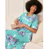 image:imageEkouaer Long Nightgown Womens V Neck Loungewear Oversized Sleepwear Loose Sleep Dress S4XLBlue Floral