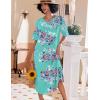 image:imageEkouaer Long Nightgown Womens V Neck Loungewear Oversized Sleepwear Loose Sleep Dress S4XLBlue Floral