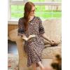 image:imageEkouaer Long Nightgown Womens V Neck Loungewear Oversized Sleepwear Loose Sleep Dress S4XLBrown Leopard Print