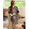 image:imageEkouaer Long Nightgown Womens V Neck Loungewear Oversized Sleepwear Loose Sleep Dress S4XLBrown Leopard Print2