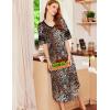 image:imageEkouaer Long Nightgown Womens V Neck Loungewear Oversized Sleepwear Loose Sleep Dress S4XLBrown Leopard Print2