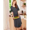 image:imageEkouaer Long Nightgown Womens V Neck Loungewear Oversized Sleepwear Loose Sleep Dress S4XLDark Grey
