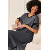 image:imageEkouaer Long Nightgown Womens V Neck Loungewear Oversized Sleepwear Loose Sleep Dress S4XLDark Grey