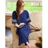 image:imageEkouaer Long Nightgown Womens V Neck Loungewear Oversized Sleepwear Loose Sleep Dress S4XLDeep Blue