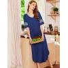 image:imageEkouaer Long Nightgown Womens V Neck Loungewear Oversized Sleepwear Loose Sleep Dress S4XLDeep Blue