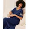 image:imageEkouaer Long Nightgown Womens V Neck Loungewear Oversized Sleepwear Loose Sleep Dress S4XLDeep Blue