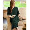 image:imageEkouaer Long Nightgown Womens V Neck Loungewear Oversized Sleepwear Loose Sleep Dress S4XLGreen