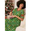 image:imageEkouaer Long Nightgown Womens V Neck Loungewear Oversized Sleepwear Loose Sleep Dress S4XLGreen Christmas