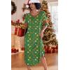 image:imageEkouaer Long Nightgown Womens V Neck Loungewear Oversized Sleepwear Loose Sleep Dress S4XLGreen Christmas