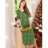 image:imageEkouaer Long Nightgown Womens V Neck Loungewear Oversized Sleepwear Loose Sleep Dress S4XLGreen Christmas