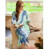 image:imageEkouaer Long Nightgown Womens V Neck Loungewear Oversized Sleepwear Loose Sleep Dress S4XLGreen Tie Dye